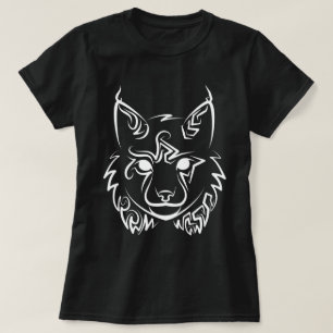 Zwarte en Witte Tribale Lynx T-shirt