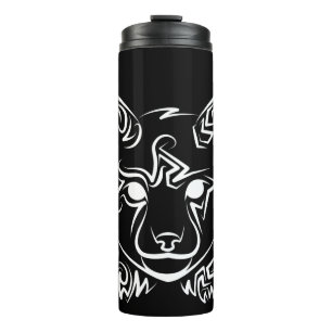 Zwarte en Witte Tribale Lynx Thermosbeker