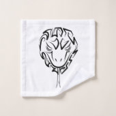 Zwarte en witte tribale slang bad handdoek (Wasdoekje)