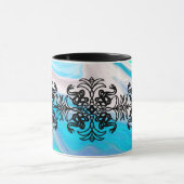 Zwarte en Witte tribale slang Mandala Mok (Midden)