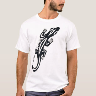 Zwarte en witte tribale trekhagedis t-shirt