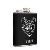 Zwarte en witte tribale vos heupfles (Rechts)