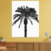 zwarte en witte tropische palmboom canvas afdruk (Insitu (Woonkamer))