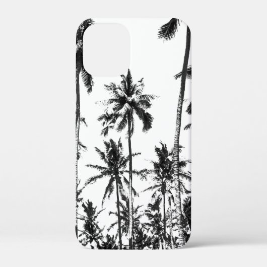 Zwarte en witte tropische palmboom, paradijs zomer Case-Mate iPhone case (Achterkant)