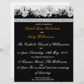 Zwarte en witte trouwset (Uitnodiging) (Voorkant / Achterkant)