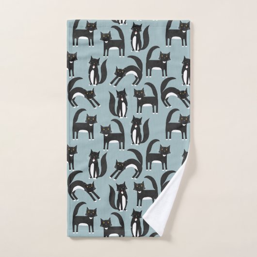 Zwarte en witte Tuxedo-katten Bad Handdoek (Handdoek)