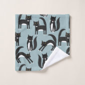 Zwarte en witte Tuxedo-katten Bad Handdoek (Wasdoekje)