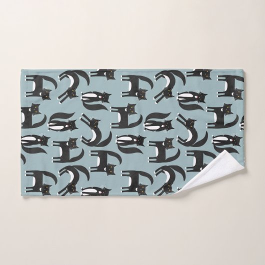 Zwarte en witte Tuxedo-katten Bad Handdoek (Handdoek)