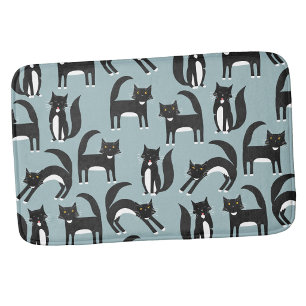 Zwarte en witte Tuxedo-katten Badmat