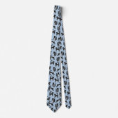 Zwarte en witte Tuxedo katten blauw Stropdas (Voorkant)