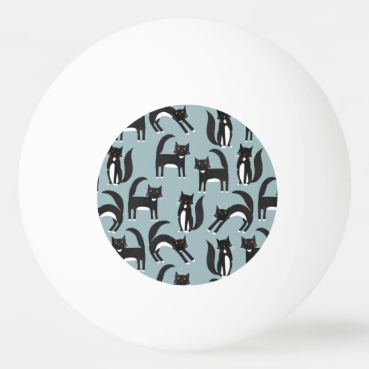 Zwarte en witte Tuxedo-katten Pingpongballen (Voorkant)