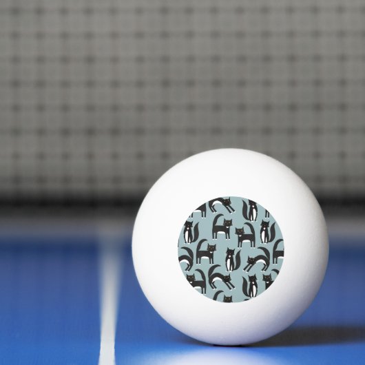 Zwarte en witte Tuxedo-katten Pingpongballen (Net)