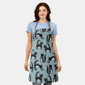 Zwarte en witte Tuxedo-katten Schort (Gedragen)