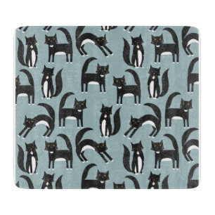 Zwarte en witte Tuxedo-katten Snijplank