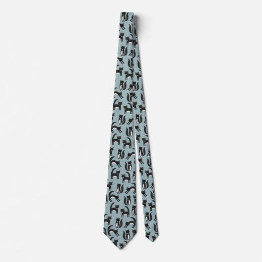 Zwarte en witte Tuxedo-katten Stropdas (Voorkant)