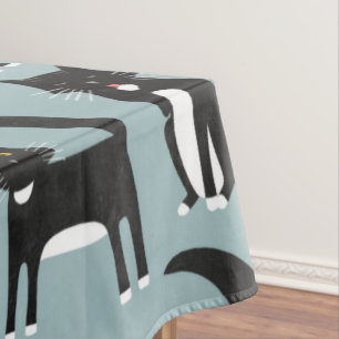 Zwarte en witte Tuxedo-katten Tafelkleed