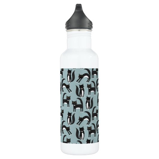Zwarte en witte Tuxedo-katten Waterfles (Rechts)