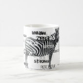 Zwarte en witte unieke Zebras-typografie Koffiemok (Center)