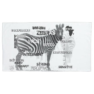 Zwarte en witte unieke Zebras-typografie Kussensloop