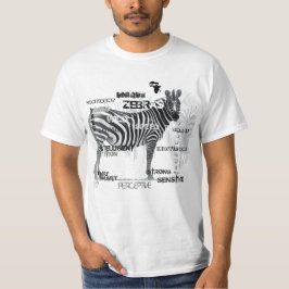Zwarte en witte unieke Zebras-typografie T-shirt
