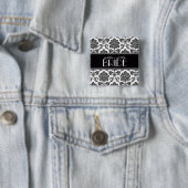 Zwarte en witte vader van de Bride Damask Button (In situ)