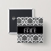 Zwarte en witte vader van de Bride Damask Button (Voorkant /achterkant)