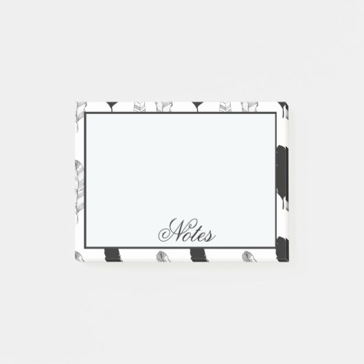 Zwarte en witte veren post-it® notes (Voorkant)