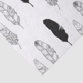 Zwarte en witte veren tissuepapier (Detail)