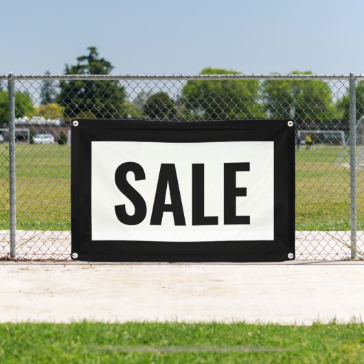 ZWARTE EN WITTE VERKOOPSIGN SPANDOEK (Insitu)