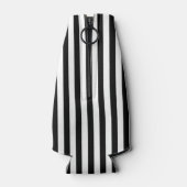 Zwarte en witte verticale strepen flesjeskoeler (Achterkant)