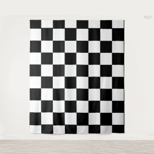 Zwarte en witte vierkantjes Kaas Board Wandkleed