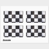 zwarte en witte vierkantjes rechthoekige sticker (Vel)