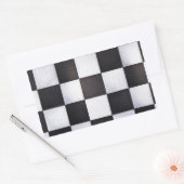 zwarte en witte vierkantjes rechthoekige sticker (Envelop)