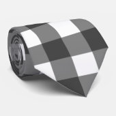 Zwarte en witte vierkantjes stropdas (Opgerold)