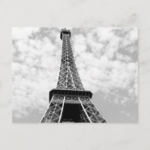 Zwarte en witte Vintage Paris Eiffeltoren Briefkaart