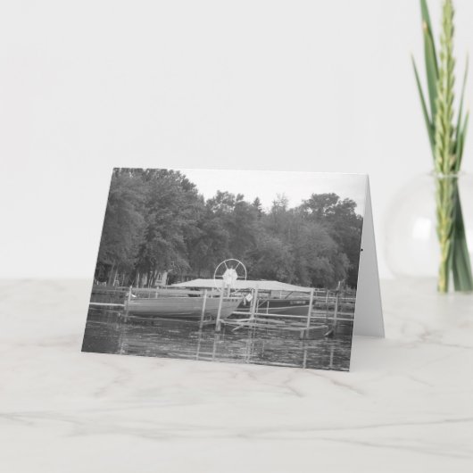 "Zwarte en Witte Vissersboten" Wenskaart voor Bete Kaart (Voorkant)