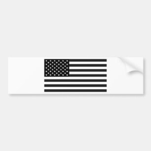 Zwarte en witte vlag van de Verenigde Staten Bumpersticker
