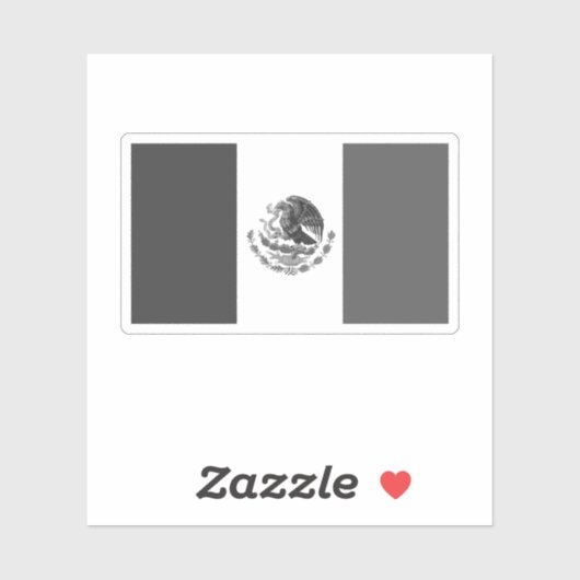 Zwarte en witte vlag van Mexico Sticker (Vel)