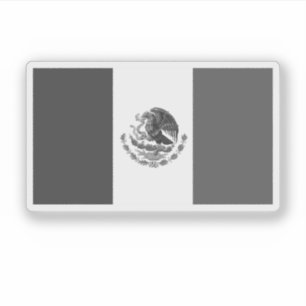Zwarte en witte vlag van Mexico Sticker