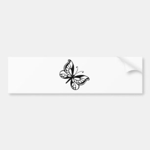 Zwarte en witte vlinder bumpersticker
