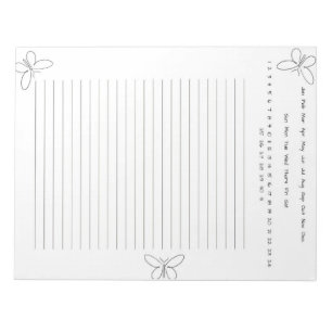 Zwarte en witte vlinder notitieblok