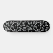  zwarte en witte vlinderpatroonmotif skateboard (Horizontaal)