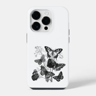  zwarte en witte vlinders iPhone 14 plus hoesje