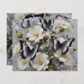 Zwarte en witte vlinders op witte bloemen, (Voorkant / Achterkant)