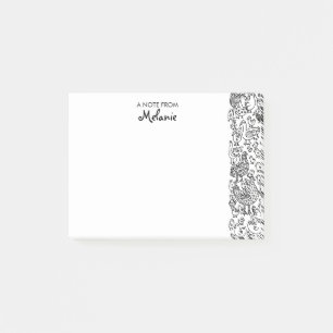 Zwarte en witte vogels illustratie gepersonaliseer post-it® notes