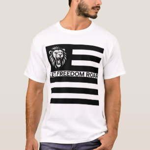 ZWARTE EN WITTE VRIJHEID PATRIOT LION T-SHIRT