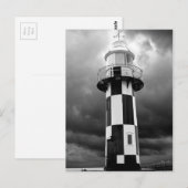 Zwarte en witte vuurtoren briefkaart (Voorkant / Achterkant)