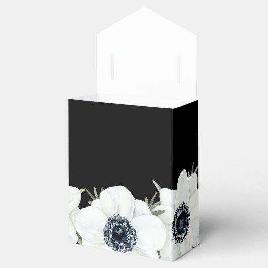 Zwarte en Witte Waterverf Bloemen Bedankdoosjes (Geopend)