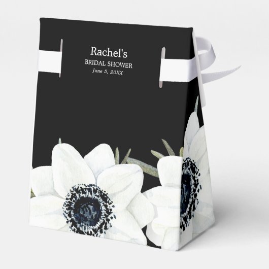 Zwarte en Witte Waterverf Bloemen Bedankdoosjes (Achterkant)