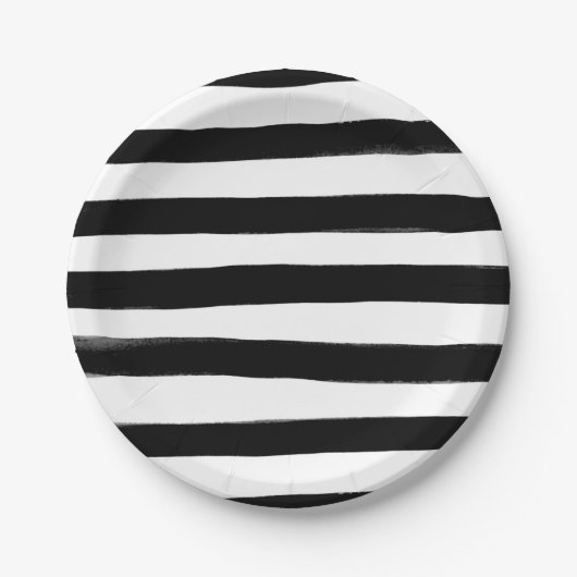 Zwarte en witte Waterverf Stripe Bord (Voorkant)